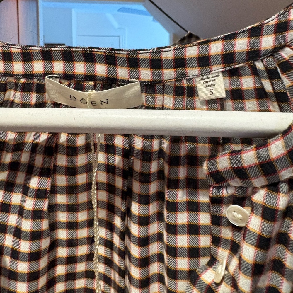 NWT DOEN MADELAINE DRESS IN DELPHINE PLAID - Picture 2 of 6